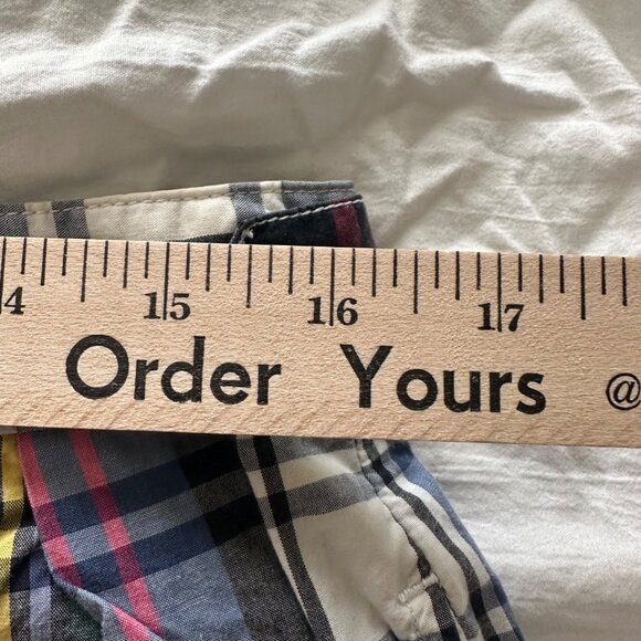 Tommy Hilfiger Mens Madras Golf Shorts 34 Cotton Embroidered Crest Bermuda - Picture 6 of 9